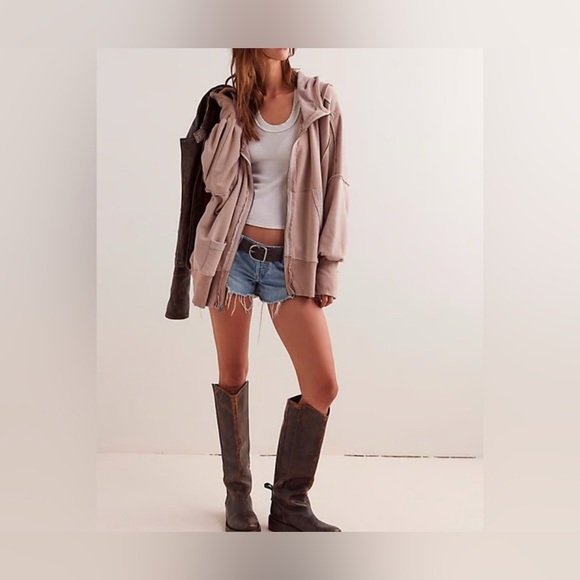 NWOT Free People We The Free Camden Hoodie - cashmere tan - Medium - Picture 3 of 7